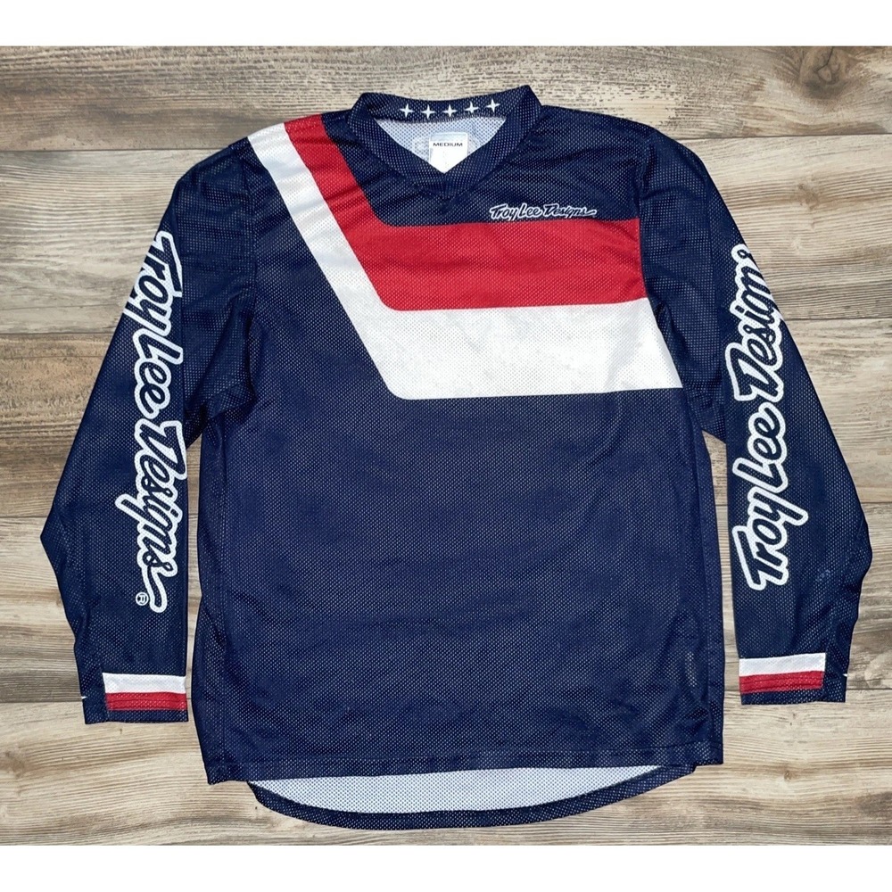 Troy Lee Designs Mens Size M Red White Blue Motocross Racing Jersey GP
